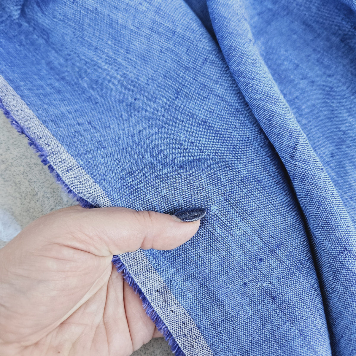 Chabre blue - linen fabric - 588M