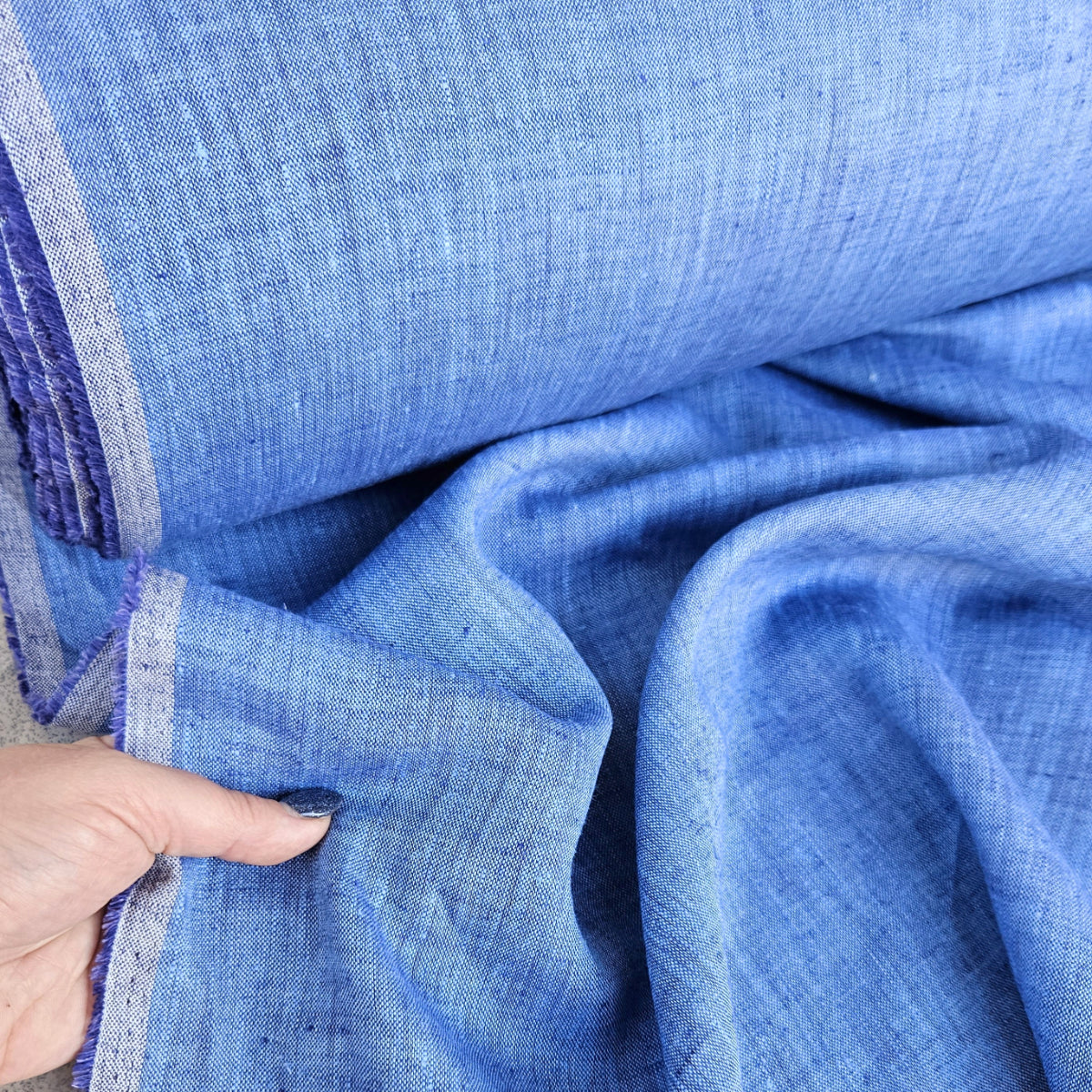 Chabre blue - linen fabric - 588M
