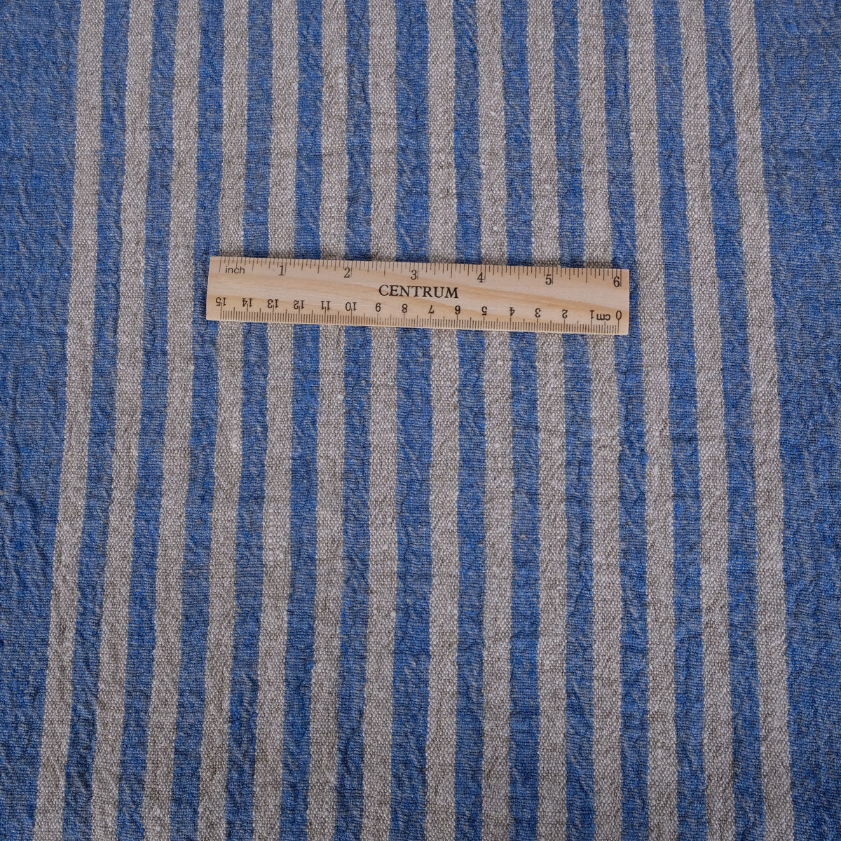 Blue natur - sack weave - linen fabric - Provence - 473A