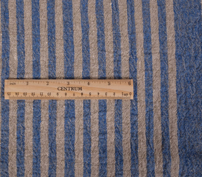 Blue natur - sack weave - linen fabric - Provence - 473A