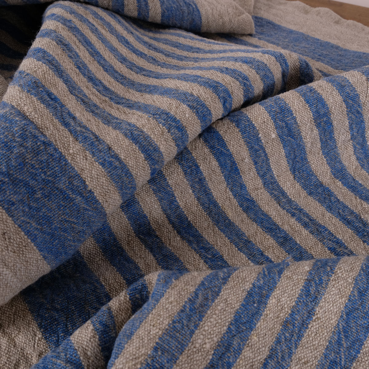 Blue natur - sack weave - linen fabric - Provence - 473A