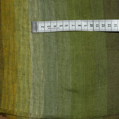 Sheer linen fabric -  striped green yellow - 800SH