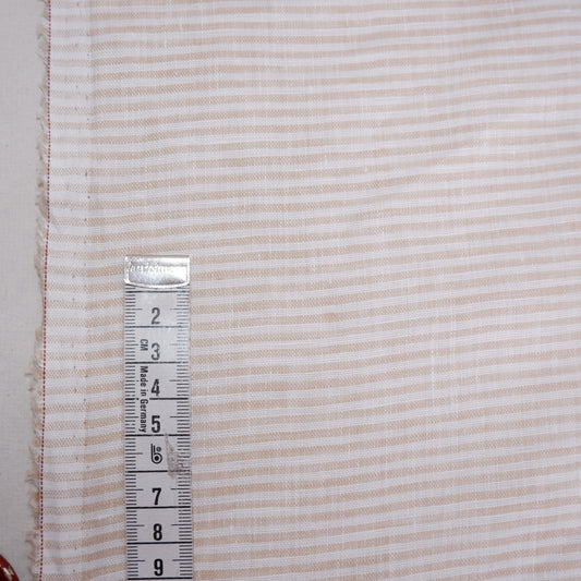 Finest light linen -  pinstripes white ecru - 463L