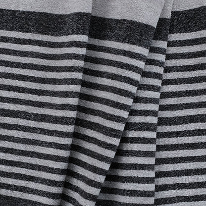 Black natur  - sack weave  - linen fabric - Provence - 474A