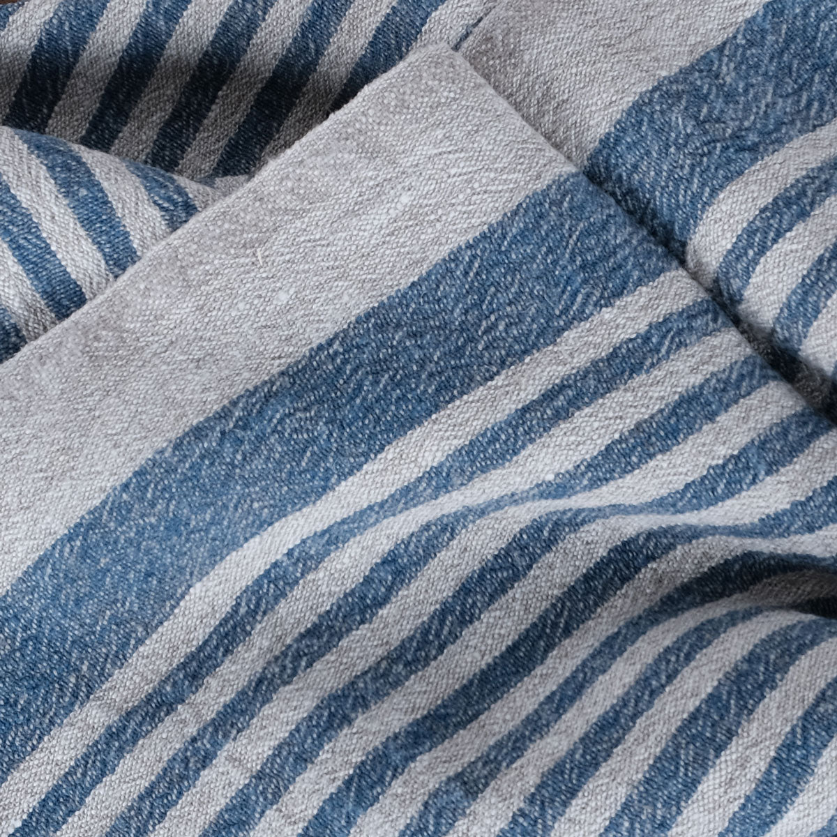 Blue navy & natur- sack weave - linen fabric - Provence - 480A