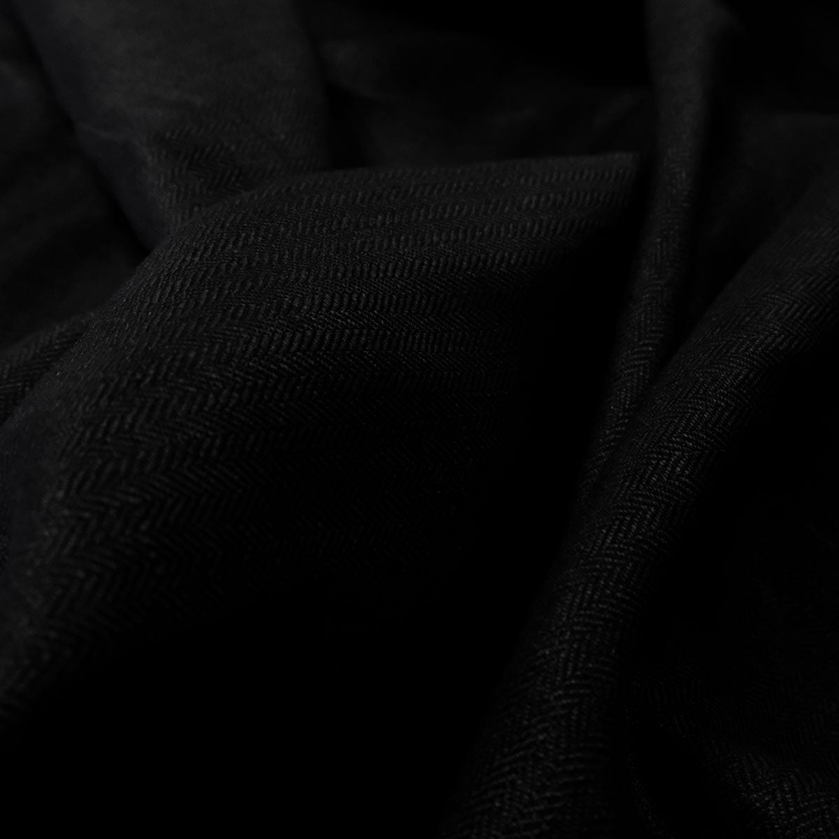 Herringbone - black - linen fabric - 796H