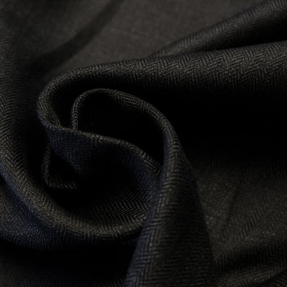 Herringbone - black - linen fabric - 796H