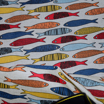 Print Fish -  Linen cotton blended fabric - 961P