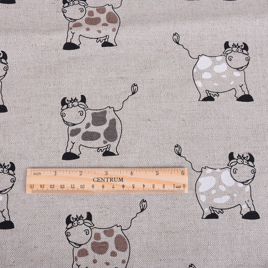 Print Cow -  Linen cotton blended fabric - 964P