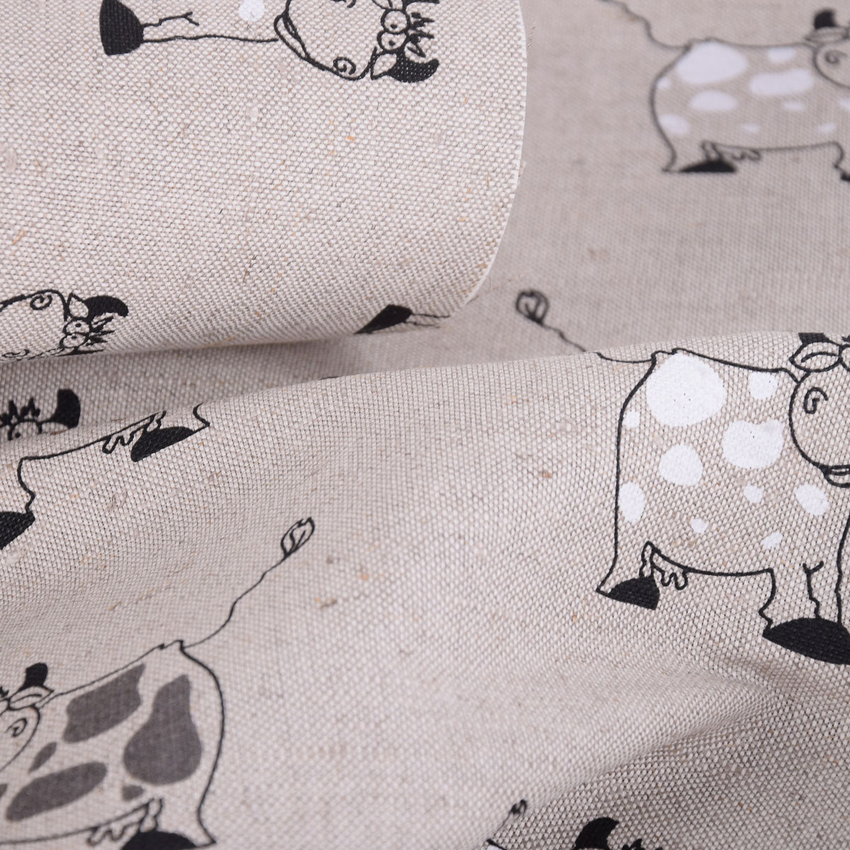 Print Cow -  Linen cotton blended fabric - 964P