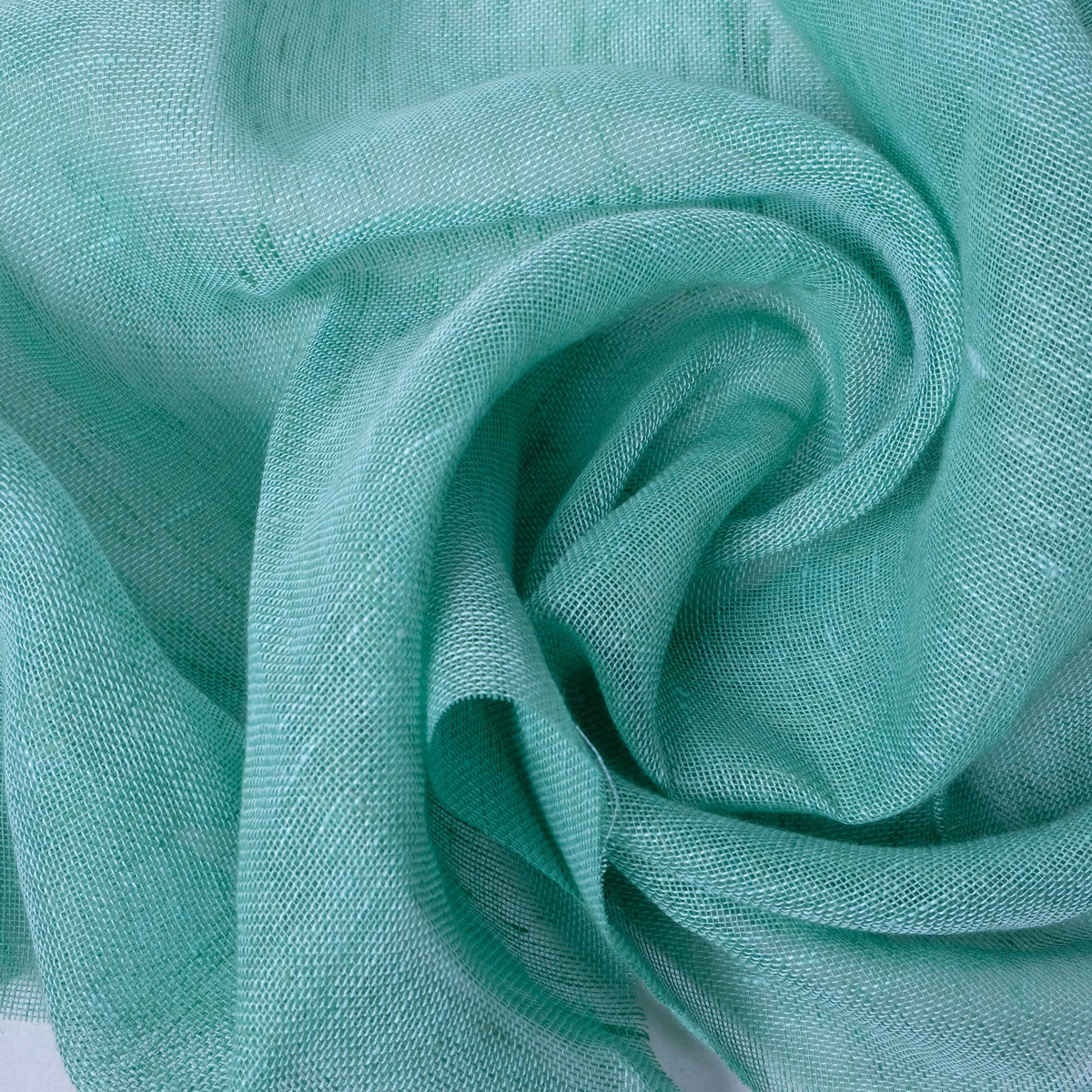 Sheer linen fabric - aqua green - 806SH