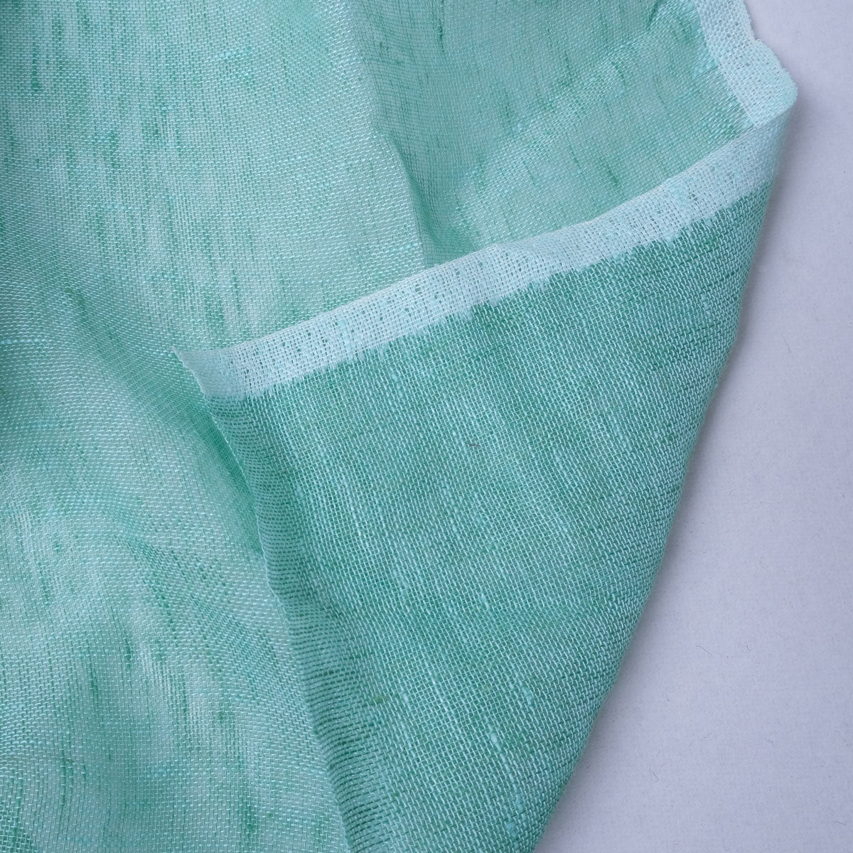 Sheer linen fabric - aqua green - 806SH