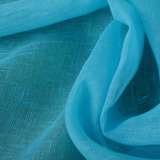 Sheer gauze - linen fabric - turquoise bue - 849SH