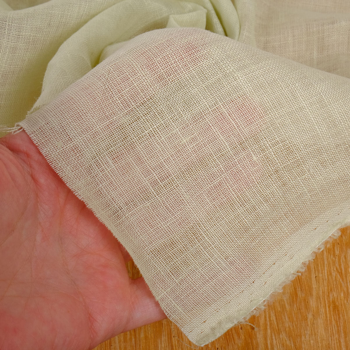 Sheer linen fabric - pale green - 808SH
