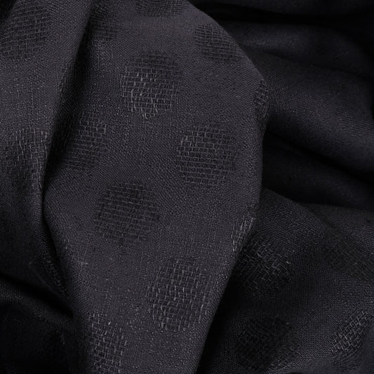 Polka dots black - linen fabric - 902H