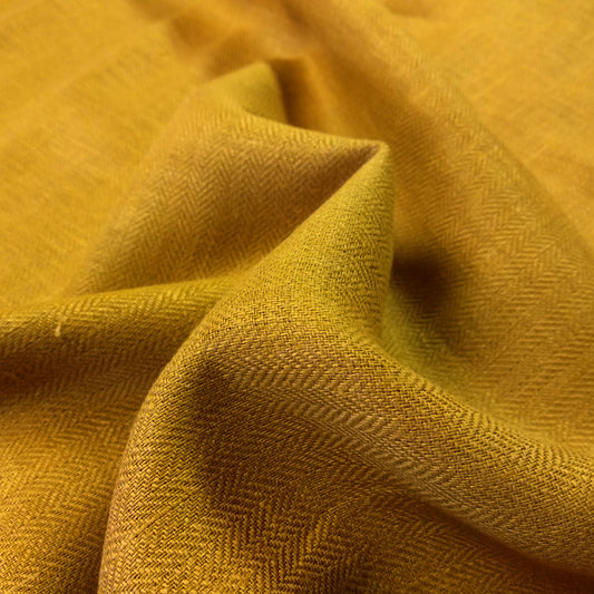 Herringbone - mustard yellow - linen fabric - 283M