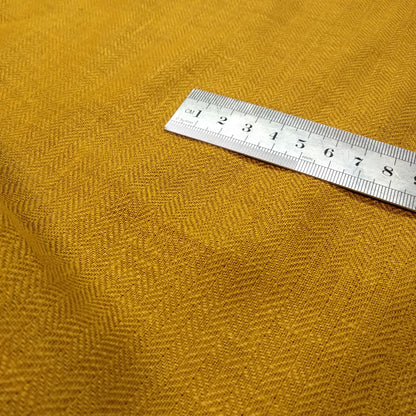 Herringbone - mustard yellow - linen fabric - 283M
