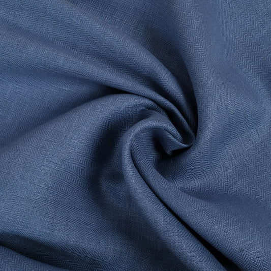 Herringbone - blue - linen fabric - 788H