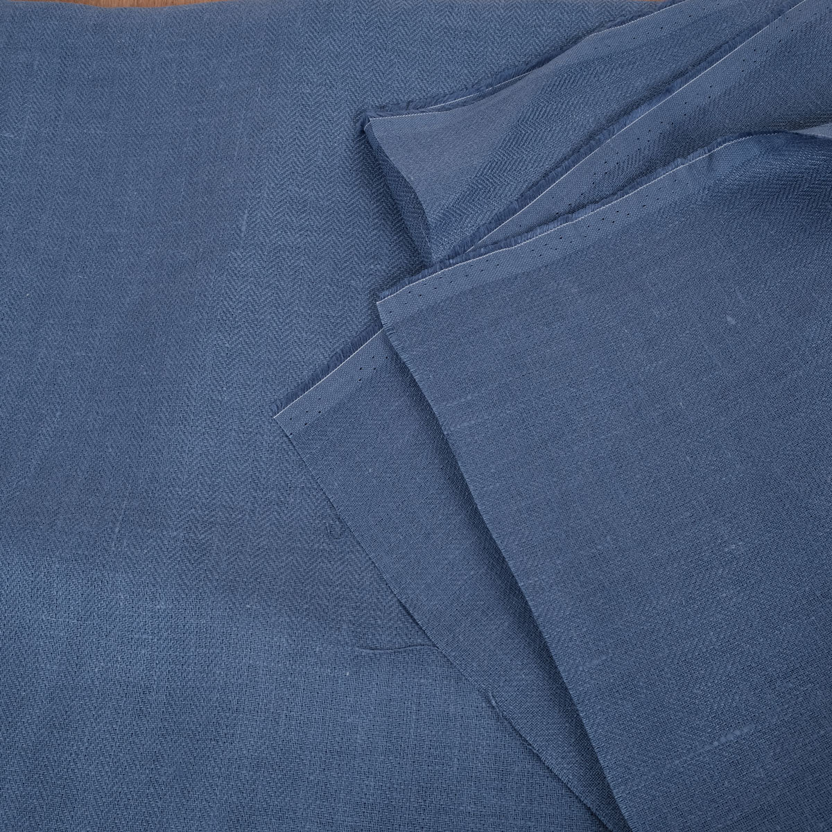 Herringbone - blue - linen fabric - 788H