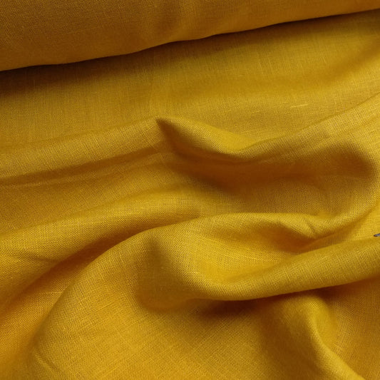 Yellow orange - linen fabric - 604M