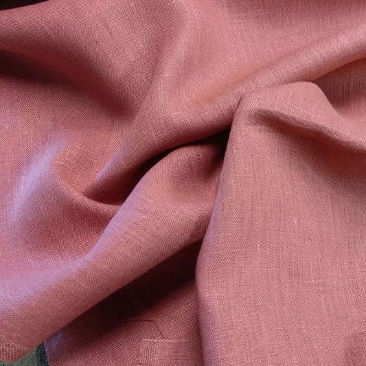 Peach pink -linen fabric - 269M
