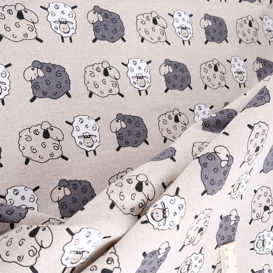 Sheep print -  Linen cotton blended fabric - 978P