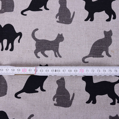Cats print -  Linen cotton blended fabric - 979P
