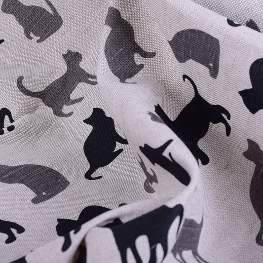 Cats print -  Linen cotton blended fabric - 979P