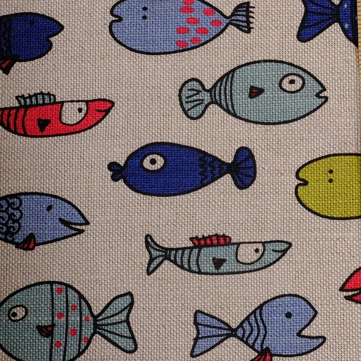 Fish print -  Linen cotton blended fabric - 086P