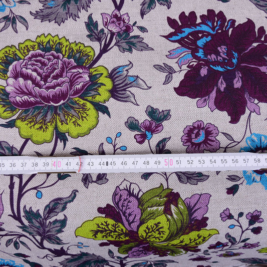 Floral print on semi linen - 983Z