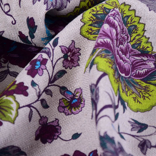 Floral print on semi linen - 983Z