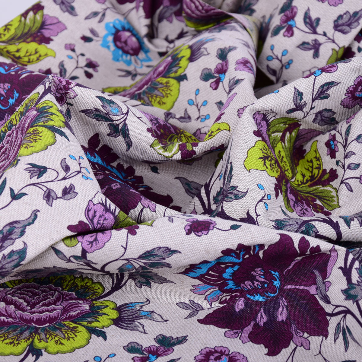 Floral print on semi linen - 983Z