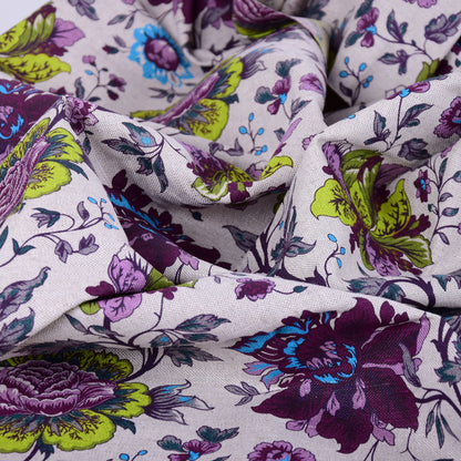 Floral print on semi linen - 983Z