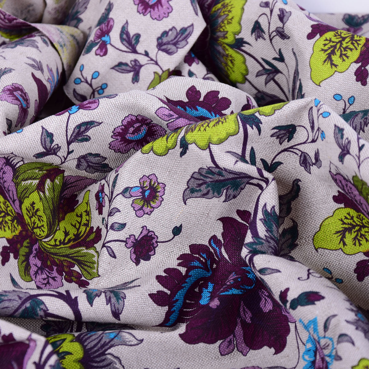 Floral print on semi linen - 983Z