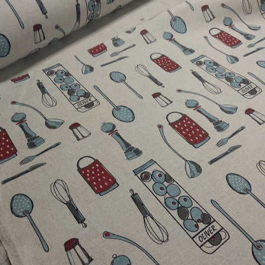 Print kitchen tools -  Linen cotton blended fabric - 782P