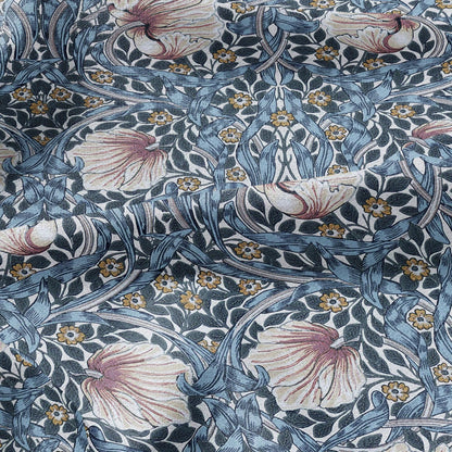 100% LINEN fabric - William Morris Pimpernel mineral - British Victorian flax - sewing upholstery home decor or clothing 3819