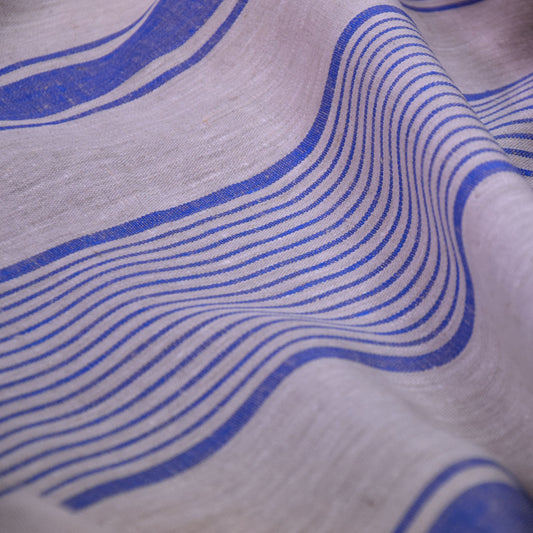 Village blue - linen fabric - 235H