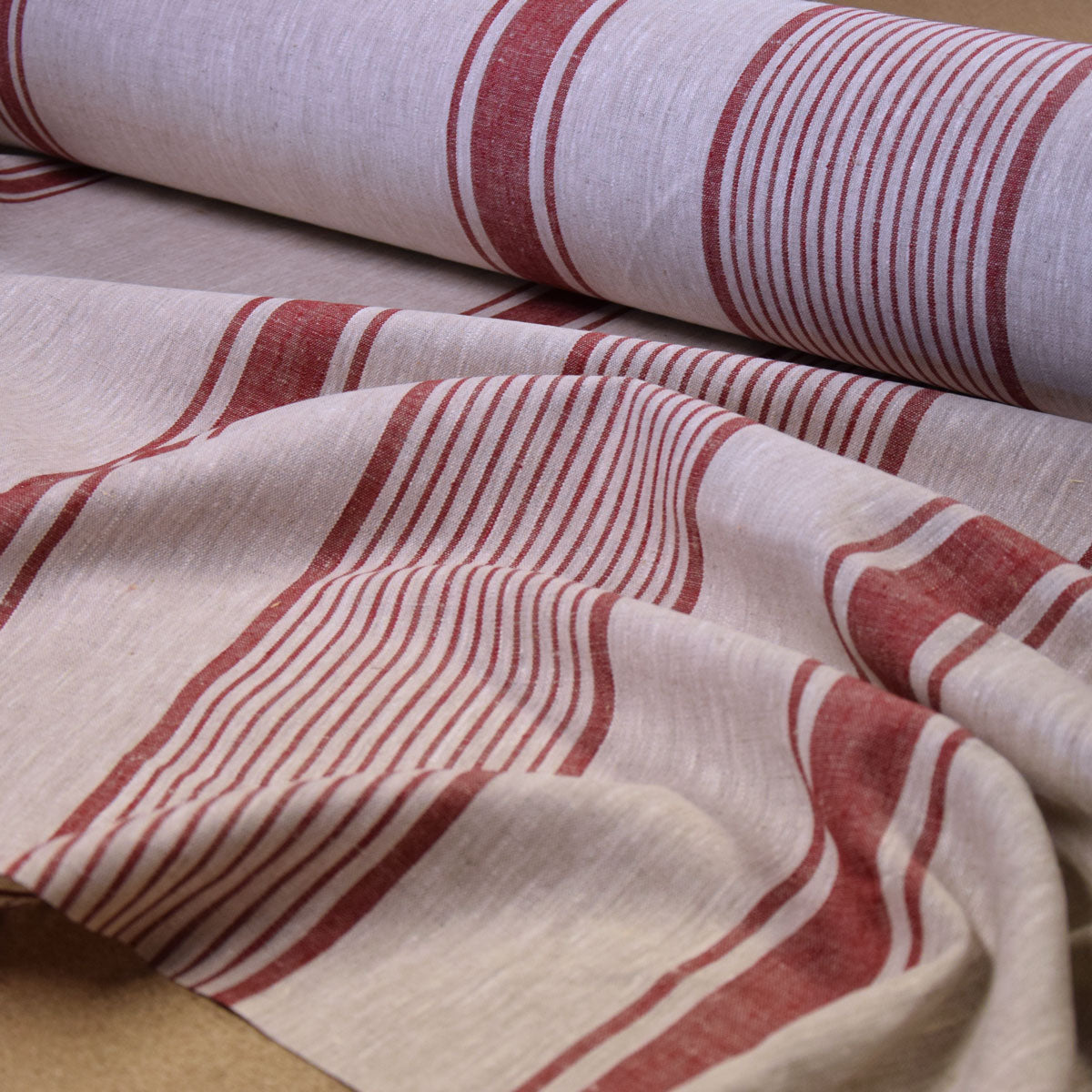 Village burgundy - linen fabric - 468H