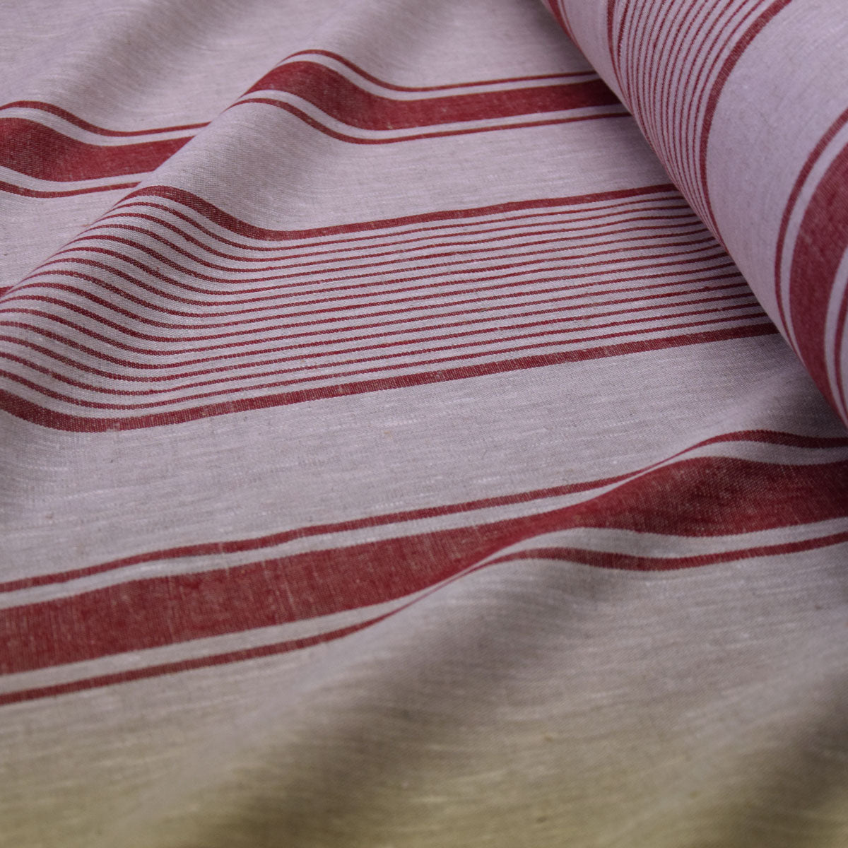 Village burgundy - linen fabric - 468H
