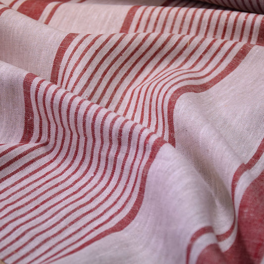 Village burgundy - linen fabric - 468H