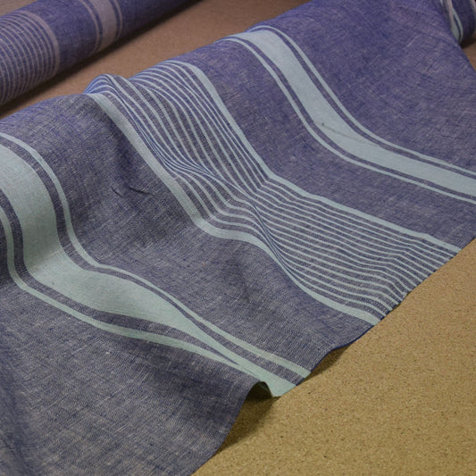 Village blue aqua - linen fabric - 280H