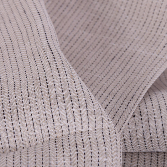 Herringbone - natur striped - linen fabric - 515M