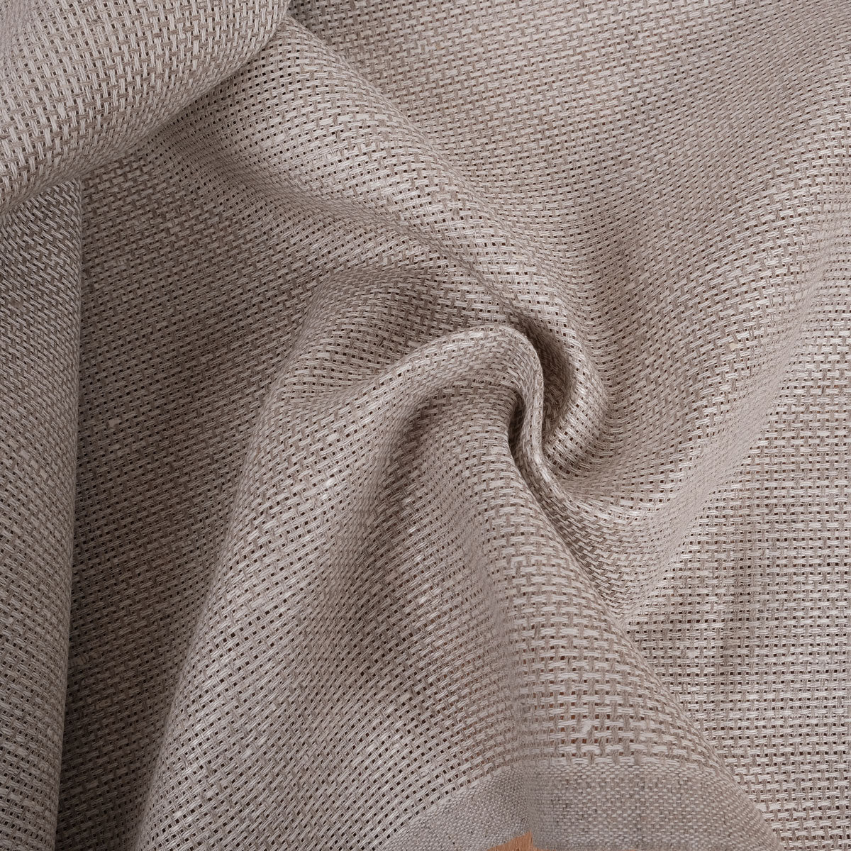 Natur - loose Basket  weave - linen fabric - 554M