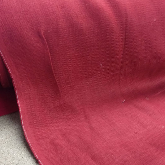 Herringbone - red - linen fabric - 091M