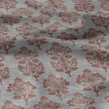 100% LINEN Fabric Pink block print - Heritage indian block print on linen print upholstery curtains dress making