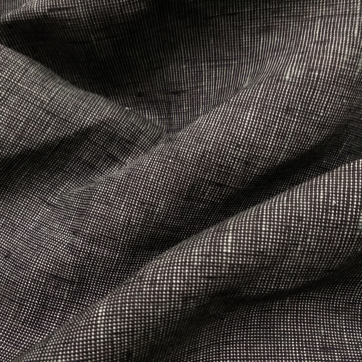 Pin dots - black white - linen fabric - 277M