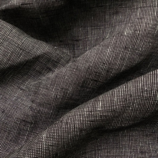 Pin dots - black white - linen fabric - 277M