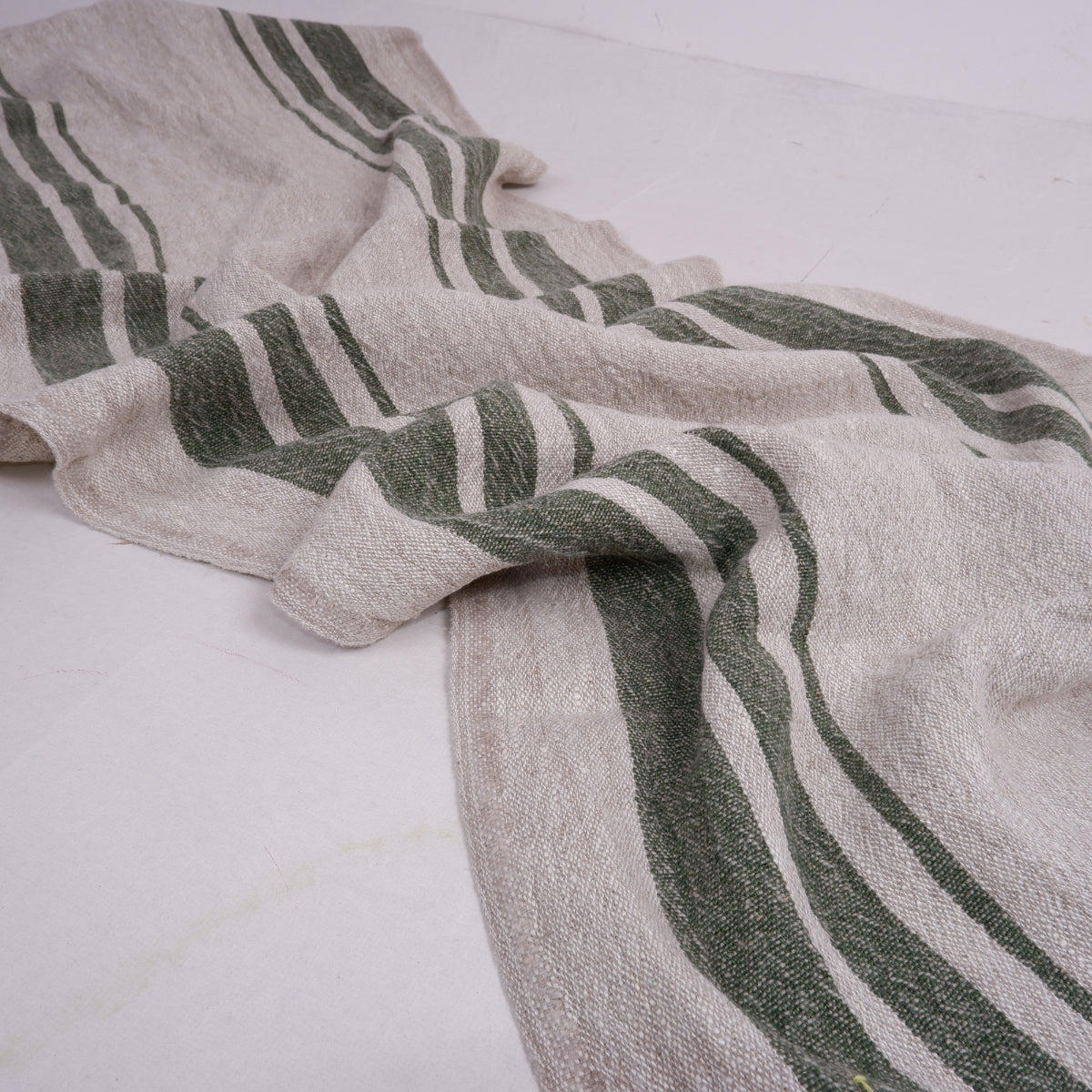 Black natur - sack weave  linen fabric - Grainsack - extra heavy 488A