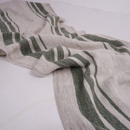 Black natur - sack weave  linen fabric - Grainsack - extra heavy 488A