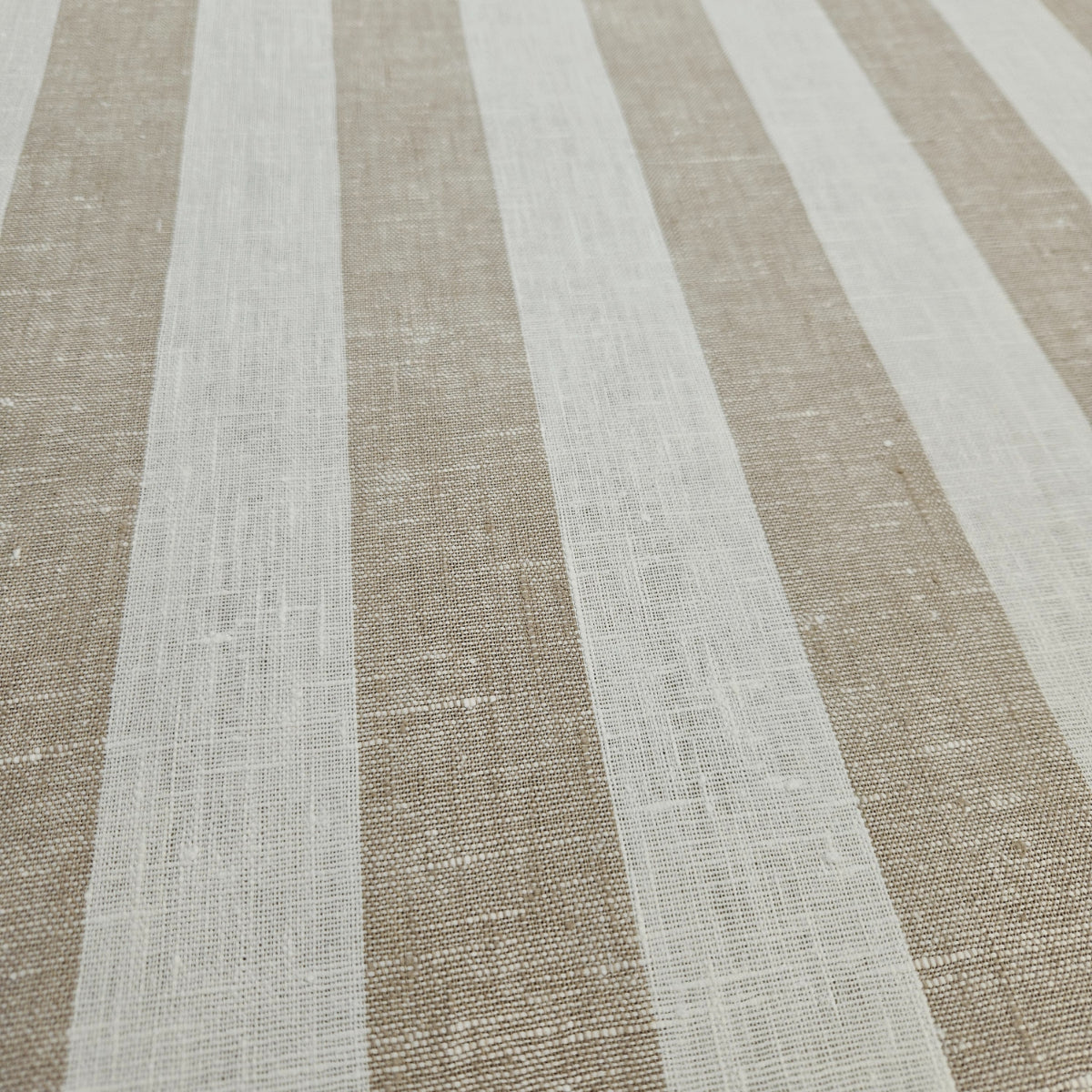 Maxi striped  - white natur - linen fabric - 510H